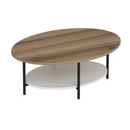 Hanah Home Mesa de Centro Roble y Blanco, 90x60x36cm, Tablero de Partículas Recubierto de Melamina 18mm